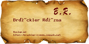 Brückler Rózsa névjegykártya